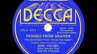 1936 OSCARNOMINATED SONG Pennies From Heaven  Bing Crosby [upl. by Oirrad]