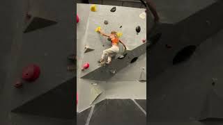 Competition bloc a fun climb with dynamics climps and spicy finish 💥🧗 climbing bouldering fyp [upl. by Saltzman]