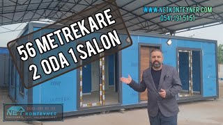 56 METREKARE 2 ODA 1 SALON EV KONTEYNER ÖZEL ÖLÇÜ [upl. by Donata]