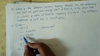 MSc2 Analytical chemistry CHA390 Polarography numericals [upl. by Rumery]