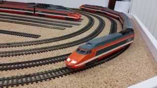 Customized JOUEF H0 Scale orange TGV 5 pcs set DCCSound [upl. by Gnouhp]