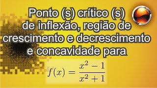 p159 Ex13 yx²1x²1 Pontos críticos inflexão concavidade [upl. by Bunnie]