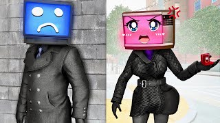 TV Woman x TV Man LOVE STORY 11 amp TV Man SAVES TV Woman In Garrys Mod [upl. by Attenod]