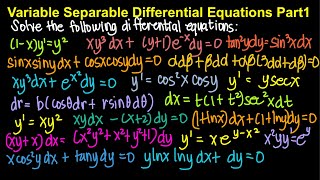 Variable Separable Differential Equations Part 1 Live Stream [upl. by Manfred]