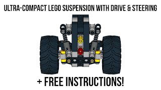 LEGO UltraCompact Suspension with Drive amp Steering FREE INSTRUCTIONS [upl. by Tarra807]