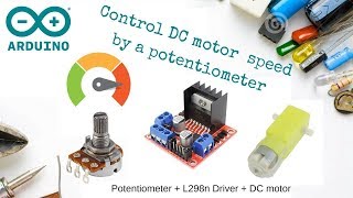 Control DC motor speed using potentiometer  L298n driver  Arduino [upl. by Amjan]