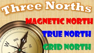 True North Magnetic North Grid North Magnetic Declination [upl. by Adolphe]