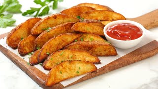 Crispy Potato Wedges  Perfect Oven Baked Snack Side or Appetizer [upl. by Diannne842]