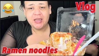 Ramen noodles mukbang vlog [upl. by Eelac]