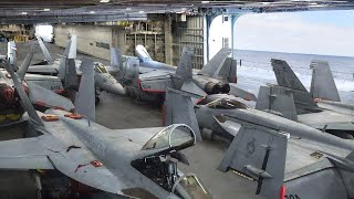 A day in life of an Aircraft Carrier Hangar in Middle of the Ocean [upl. by Enihsnus628]