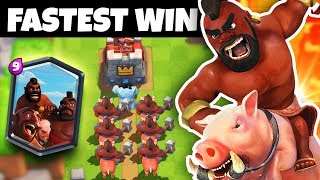 The WORLDS FASTEST WIN in Clash Royale HISTORY [upl. by Ahsercel]