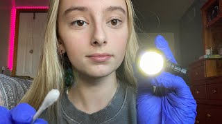 ASMR  Medical Tests On You Eye ExamEar Exam Lice Check etc [upl. by Elatia608]