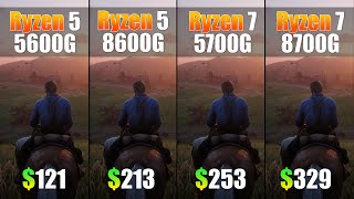 Ryzen 5 5600G vs Ryzen 5 8600G vs Ryzen 7 5700G vs Ryzen 7 8700G  Gaming Test in 2024 [upl. by Lliw]