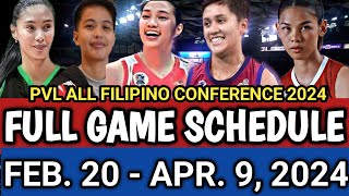 PVL 2024 FULL GAME SCHEDULE  FEBRUARY 20  APRIL 9 2024 pvl2024 pvlgameschedule gameschedule [upl. by Ttennaej]