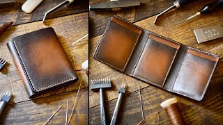 Making A Leather Trifold Wallet  Leather Craft [upl. by Eimmat]