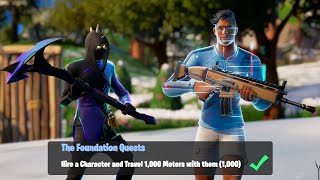 Hire a Character and Travel 1000 Meters with them 1000  Fortnite The Foundation Quests [upl. by Feucht]