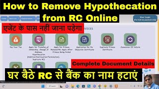 How to remove hypothecation from RC online  Terminate hypothecation  Remove loan from RC [upl. by Anerrol]