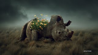 Rhino Flower Photo Manipulation Editing Tutorial [upl. by Eydnarb]