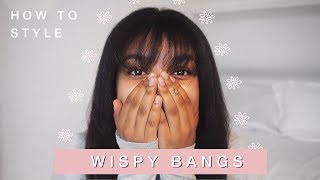 how to style wispy bangs  relaxed hair [upl. by Endo]