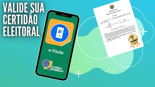 como validar a certidão quitação eleitoral [upl. by Armallas]