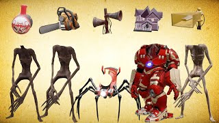 WRONG HEADS CHO CHO CHARLES SIREN HEAD CHAINSAW HULKBUSTER SIREN HEAD SCARY HOUSE THUNDERBOLT [upl. by Frolick]