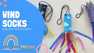 WIND SOCKS  Windsock Paper Roll Craft For Kids Kids Activities Craft Ideas For Kids Kids Crafts [upl. by Blodget175]