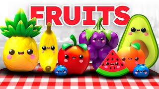 Fruits and Vegetables Names by Baby Fruit Dancing  Sensory Video and Audio [upl. by Nurav194]