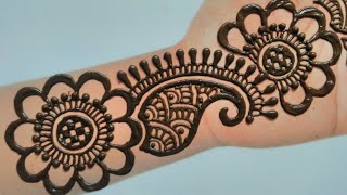 Easy Front hand flower henna design for beginners [upl. by Aveline]