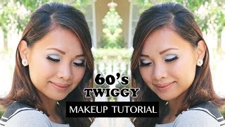 HOW TO CLASSIC TWIGGY 60s EYE MAKEUP TUTORIAL [upl. by Eeryk]