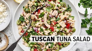 TUSCAN TUNA SALAD  ProteinPacked  Meal Prep Friendly Salad Recipe [upl. by Ahseya]