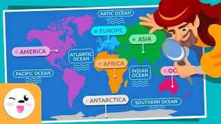 CONTINENTS and OCEANS for Kids  Compilation  How many continents and oceans are there [upl. by Poland50]