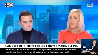 « Je me tiendrai aux côtés de Marine Le Pen »  Jordan Bardella sur CNEWS [upl. by Neleb]