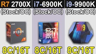 R7 2700X Vs i76900K Vs i99900K  Stock and Overclock  New Games Benchmarks [upl. by Ymrej712]