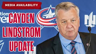 Blue Jackets General Manager Don Waddell Provides Update on Cayden Lindstrom  Media Availability [upl. by Theta]