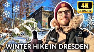 WINTER HIKE ⛷️ DRESDEN HEATH  From Weißer Hirsch to Wolfshügel  4k Walking Tour Snow ASMR [upl. by Alfonzo]