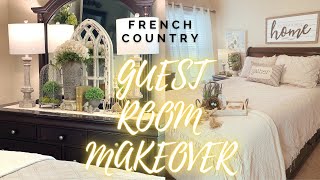 French Country Guest Bedroom Makeover  Redecorating French Country Cottage Style Before amp After [upl. by Gord200]