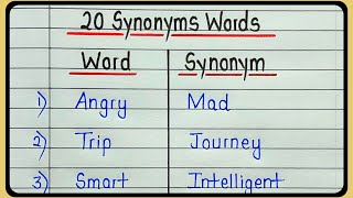 Learn 20 synonyms words  Common English synonyms  Similar words synonyms 20 [upl. by Ilatfen]