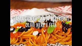 Pasta con crema di peperoni olive e feta [upl. by Agata734]