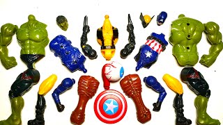 AVENGERS TOYS ASSEMBLE SUPERHERO CAPTAIN AMERICA VS SIREN HEAD VS HULK SMASH VS WOLVERINE [upl. by Hurty]