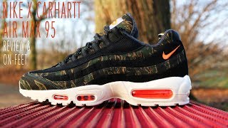 Nike X Carhartt WIP Air Max 95 Review amp OnFeet KixFix [upl. by Melquist907]