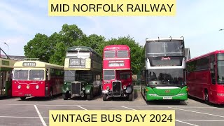 Mid Norfolk Railway Vintage Bus Day 2024 [upl. by Sclar67]