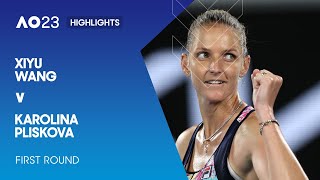 Xiyu Wang v Karolina Pliskova Highlights  Australian Open 2023 First Round [upl. by Calondra998]