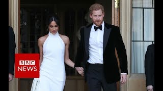 Royal wedding Harry and Meghan head to private party  BBC News [upl. by Leslee929]