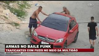 TRAFICANTES OSTENTAM ARMAS NO MAIOR BAILE FUNK DO RJ  BRASIL URGENTE [upl. by Conrade]