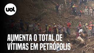 Petrópolis aumenta número de mortos buscas seguem mesmo com tempo instável [upl. by Adnawot]