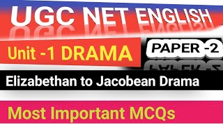 Elizabethan to jacobean age Drama MCQs  ugc net english paper 2 MCQ  elizabethan drama mcq [upl. by Maxy]