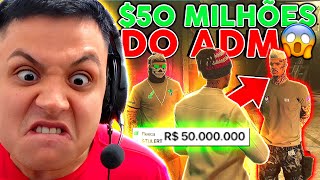 ROUBEl 50 MILHÕES do ADM da CIDADE 😱 GTA RP Paulinho o LOKO [upl. by Eiral]