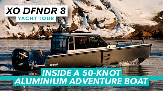 Inside a 50knot aluminium adventure boat  XO DFNDR 8 yacht tour  Motor Boat amp Yachting [upl. by Anatnom]