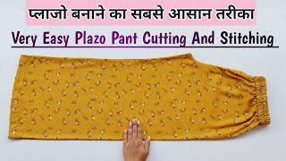 Very Easy Palazzo Pant Cutting and Stitching Plazo Cutting For Beginners  Style by Radhika [upl. by Eidaj814]