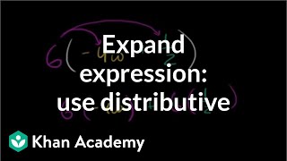 How to expand an expressions using the distributive property  Algebra I  Khan Academy [upl. by Galateah]